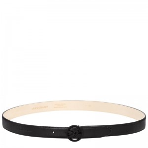 Longchamp Box-Trot Ladies' belt - Leather Belts Black | TL55-O1IX