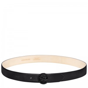 Longchamp Box-Trot Men's belt - Leather Belts Black | CO35-B0ES