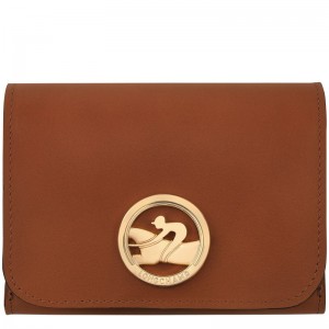 Longchamp Box-Trot Wallet - Leather Wallets Cognac | EZ82-O4TU