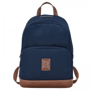 Longchamp Boxford Backpack - Recycled canvas Backpacks Blue | CV17-J7AI