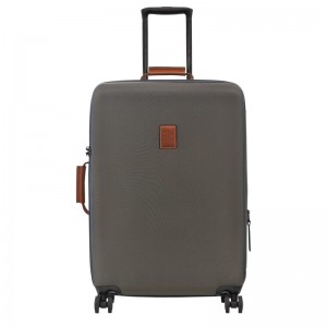 Longchamp Boxford L Suitcase - Recycled canvas Suitcases Brown | UC34-W0HW