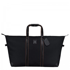 Longchamp Boxford L Travel bag - Recycled canvas Travel bags Black | EJ15-J4TS