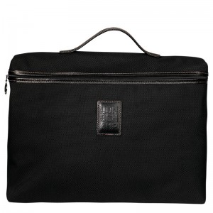 Longchamp Boxford S Briefcase - Recycled canvas Briefcase Black | JO28-H5OO