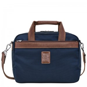 Longchamp Boxford S Travel bag - Recycled canvas Travel bags Blue | OL99-T7KB