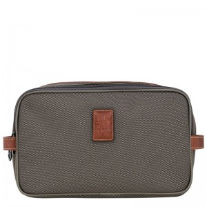 Longchamp Boxford Toiletry case - Recycled canvas Toiletry bags Brown | HQ21-L0IC