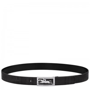 Longchamp Delta Box - Leather Belts Black | JX47-W7KM