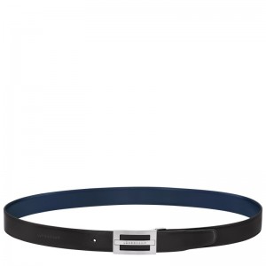 Longchamp Delta Box - Leather Belts Black/Navy | DL17-E0QT