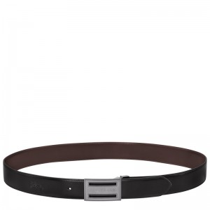 Longchamp Delta Box - Leather Belts Black/Mocha | YR09-M3EV