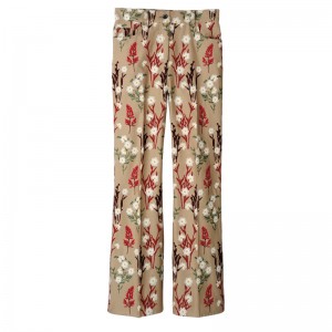 Longchamp Embroidered trousers - Gabardine Trousers & shorts Oat | DY48-U9HB