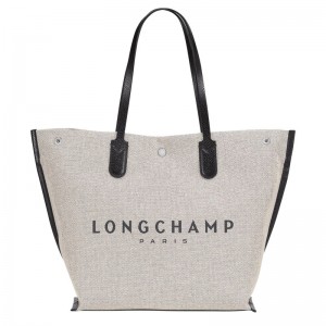 Longchamp Essential L Tote bag - Canvas Shoulder bags Ecru | ZB02-T3RQ