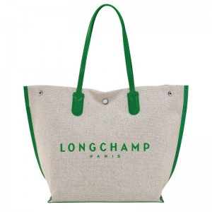 Longchamp Essential L Tote bag - Canvas Shoulder bags Green | MN93-H2KV