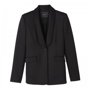 Longchamp Fitted jacket - Jersey Coats & Jackets Black | RC35-B4RQ