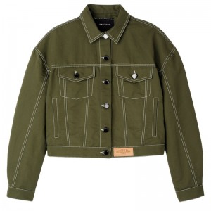 Longchamp Jacket - Gabardine Coats & Jackets Khaki | NG90-M5ZM