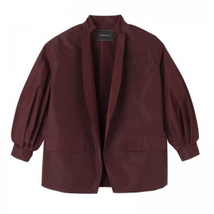 Longchamp Kimono jacket - Technical taffeta Coats & Jackets Burgundy | IV12-C8LS