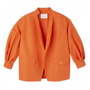 Longchamp Kimono jacket - Technical taffeta Coats & Jackets Orange | DS97-Z4PT