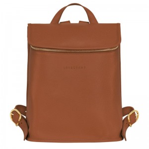 Longchamp Le Foulonné Backpack - Leather Backpacks Caramel | VJ79-Q3XZ