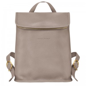 Longchamp Le Foulonné Backpack - Leather Backpacks Turtledove | FO16-G2CF