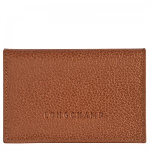 Longchamp Le Foulonné Card holder - Leather Cardholders & Coin purses Caramel | TO26-P9RO