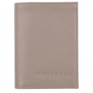 Longchamp Le Foulonné Card holder - Leather Cardholders & Coin purses Turtledove | NF17-P0RL