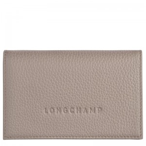 Longchamp Le Foulonné Card holder - Leather Cardholders & Coin purses Turtledove | VX19-Y7IA