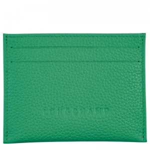 Longchamp Le Foulonné Cardholder - Leather Cardholders & Coin purses Green | LZ22-H8QT