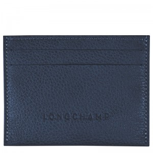 Longchamp Le Foulonné Cardholder - Leather Cardholders & Coin purses Navy | TX18-O6WS