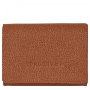 Longchamp Le Foulonné Coin purse - Leather Cardholders & Coin purses Caramel | TN24-N4FA