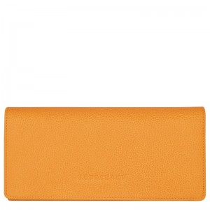 Longchamp Le Foulonné Continental wallet - Leather Wallets Apricot | IV76-U2ZM