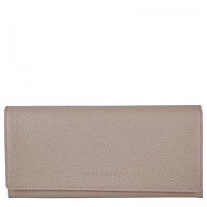 Longchamp Le Foulonné Continental wallet - Leather Wallets Turtledove | FY01-B6CI