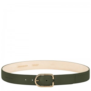 Longchamp Le Foulonné Ladies' belt - Leather Belts Khaki | JK91-X9VG