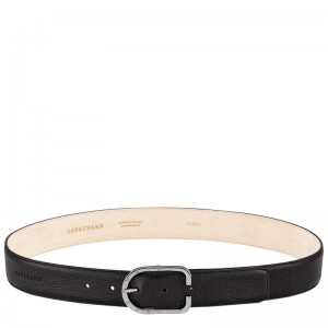 Longchamp Le Foulonné Ladies' belt - Leather Belts Black | OB46-M4VR