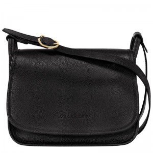 Longchamp Le Foulonné M Crossbody bag - Leather Crossbody bags Black | JT30-J4MX