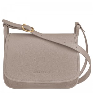 Longchamp Le Foulonné M Crossbody bag - Leather Crossbody bags Turtledove | PL11-C1MW