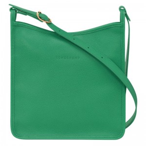 Longchamp Le Foulonné M Crossbody bag - Leather Crossbody bags Green | ZX30-C3YB