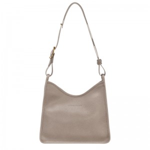 Longchamp Le Foulonné M Hobo bag - Leather Shoulder bags Turtledove | YN26-H1GX