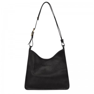 Longchamp Le Foulonné M Hobo bag - Leather Shoulder bags Black | WC28-K3BE