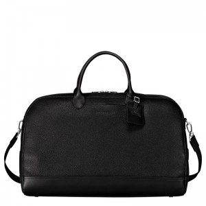 Longchamp Le Foulonné M Travel bag - Leather Travel bags Black | HC76-J1QQ