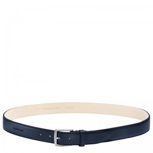 Longchamp Le Foulonné Men's belt - Leather Belts Navy | QW83-C3ON