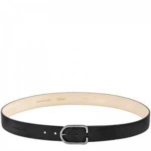 Longchamp Le Foulonné Men's belt - Leather Belts Black | HJ15-L0PJ