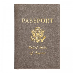 Longchamp Le Foulonné Passport cover - Leather Travel accessories Turtledove | VO33-J2IQ