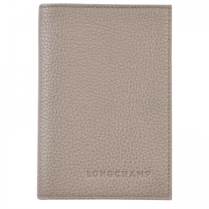 Longchamp Le Foulonné Passport cover - Leather Pouches & Cases Turtledove | IB76-J1OD