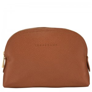 Longchamp Le Foulonné Pouch - Leather Pouches & Cases Caramel | KD26-Q8RI