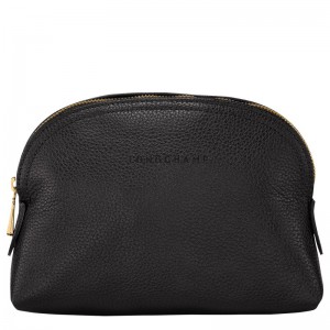 Longchamp Le Foulonné Pouch - Leather Pouches & Cases Black | PP02-E2RF