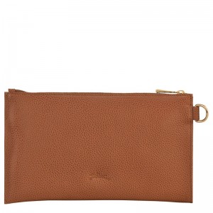 Longchamp Le Foulonné Pouch - Leather Pouches & Cases Caramel | MB87-X0EP