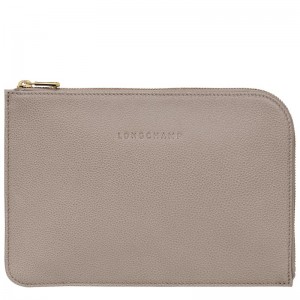 Longchamp Le Foulonné Pouch - Leather Pouches & Cases Turtledove | JT34-B4ME