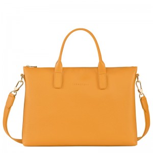 Longchamp Le Foulonné S Briefcase - Leather Briefcase Apricot | PL34-A4BL