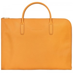 Longchamp Le Foulonné S Briefcase - Leather Briefcase Apricot | NL35-C4UI