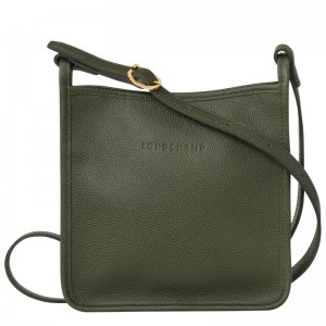 Longchamp Le Foulonné S Crossbody bag - Leather Crossbody bags Khaki | DL01-E3HY