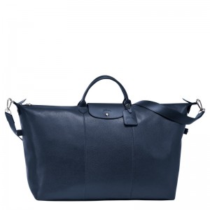 Longchamp Le Foulonné S Travel bag - Leather Travel bags Navy | XW44-K9JZ