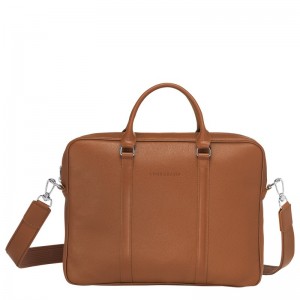 Longchamp Le Foulonné XS Briefcase - Leather Briefcase Caramel | HX71-D9UK